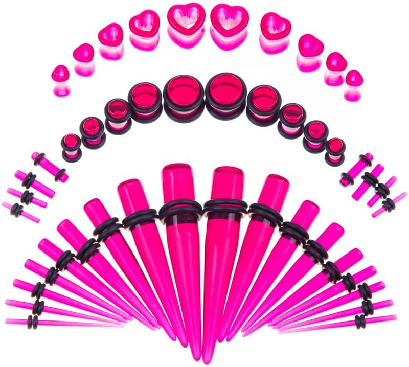 Linkning Store Ear Gauges Stretching Kit 14G-00G Acrylic Sprial Tapers Plugs Expander Sets Heart Tunnels Piering Jewelry Horeseshoes Taper For Ears - Image 2